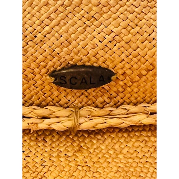 The Scala Collection Vintage 90s Natural Straw Hat Womens Handmade Summer Hat - Picture 11 of 11